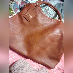 Vegan leather light brown purse